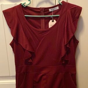 Berryou burgundy jumpsuit NWT